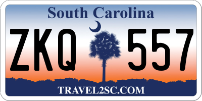 SC license plate ZKQ557