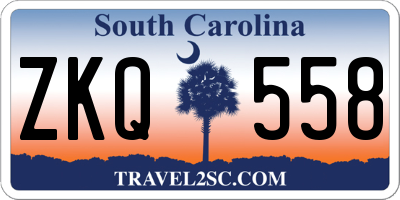 SC license plate ZKQ558