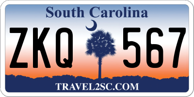 SC license plate ZKQ567