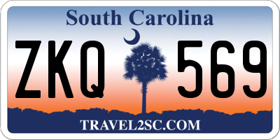 SC license plate ZKQ569