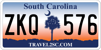 SC license plate ZKQ576