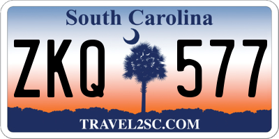 SC license plate ZKQ577