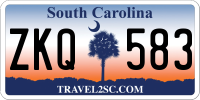 SC license plate ZKQ583