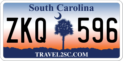 SC license plate ZKQ596