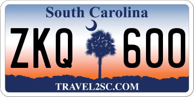 SC license plate ZKQ600
