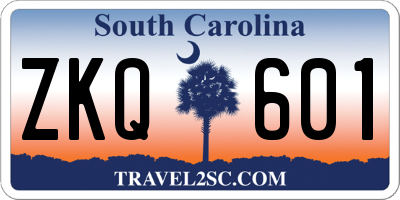 SC license plate ZKQ601
