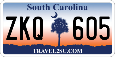 SC license plate ZKQ605