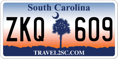SC license plate ZKQ609