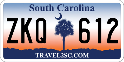 SC license plate ZKQ612
