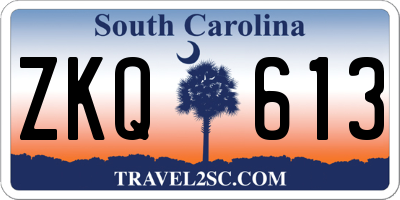 SC license plate ZKQ613