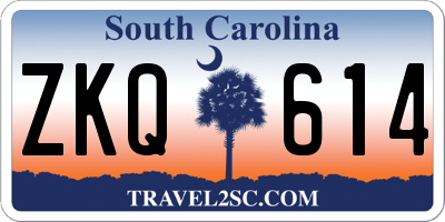 SC license plate ZKQ614