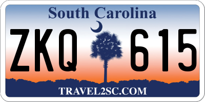 SC license plate ZKQ615