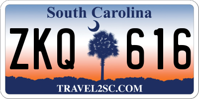 SC license plate ZKQ616