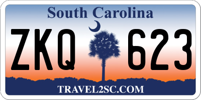 SC license plate ZKQ623