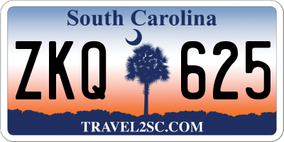 SC license plate ZKQ625