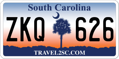 SC license plate ZKQ626