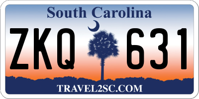 SC license plate ZKQ631