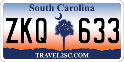 SC license plate ZKQ633