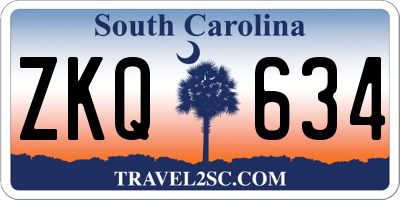 SC license plate ZKQ634