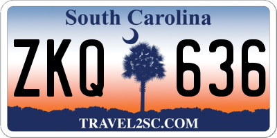 SC license plate ZKQ636