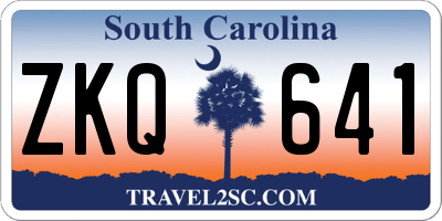 SC license plate ZKQ641