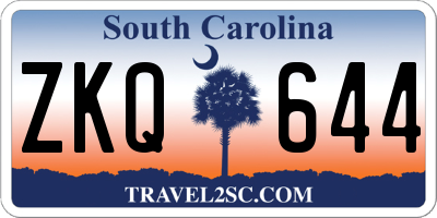 SC license plate ZKQ644