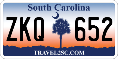 SC license plate ZKQ652