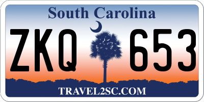 SC license plate ZKQ653