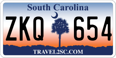 SC license plate ZKQ654