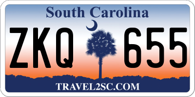 SC license plate ZKQ655