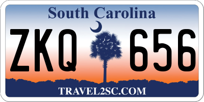 SC license plate ZKQ656