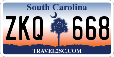 SC license plate ZKQ668