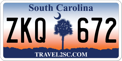 SC license plate ZKQ672