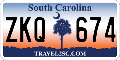 SC license plate ZKQ674