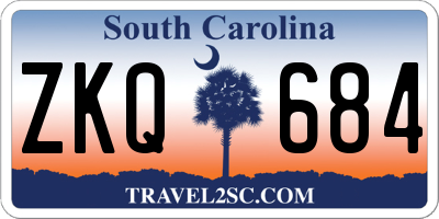 SC license plate ZKQ684