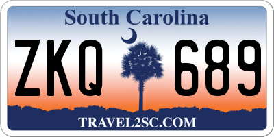 SC license plate ZKQ689