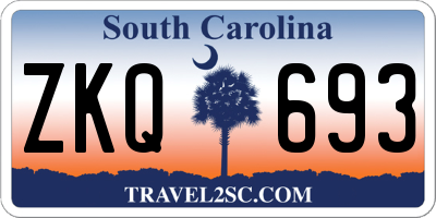 SC license plate ZKQ693