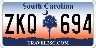 SC license plate ZKQ694