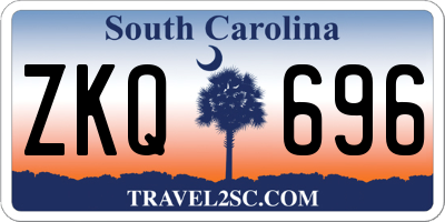 SC license plate ZKQ696