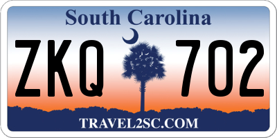 SC license plate ZKQ702