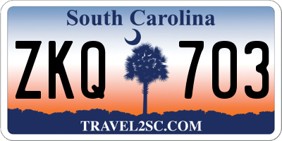 SC license plate ZKQ703