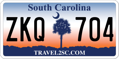 SC license plate ZKQ704