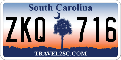 SC license plate ZKQ716