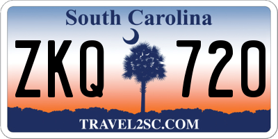 SC license plate ZKQ720