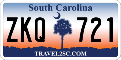 SC license plate ZKQ721