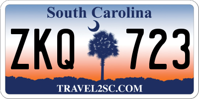 SC license plate ZKQ723