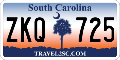 SC license plate ZKQ725