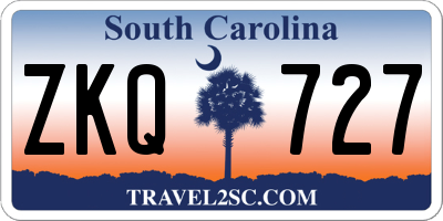 SC license plate ZKQ727