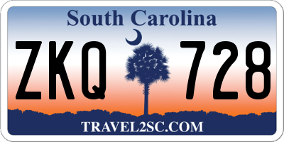 SC license plate ZKQ728