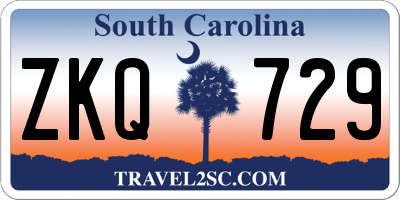 SC license plate ZKQ729